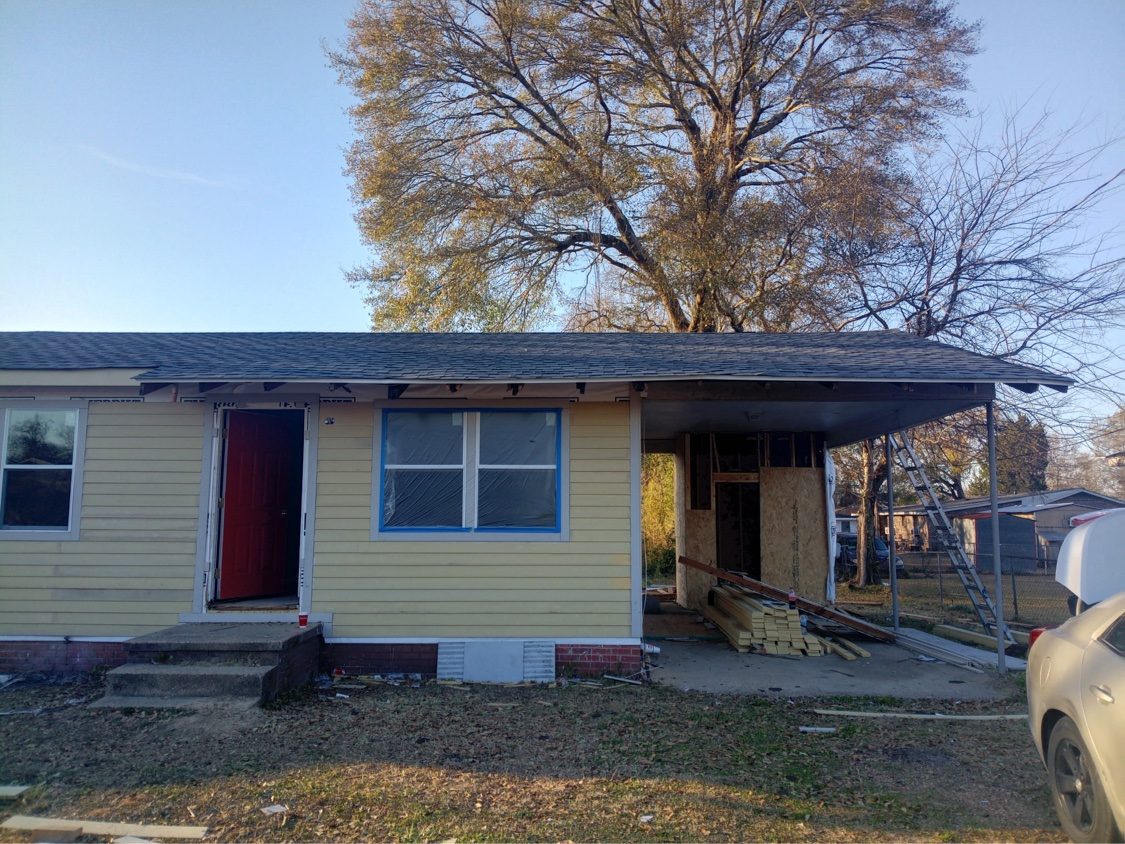 Old siding before replacement during renovation