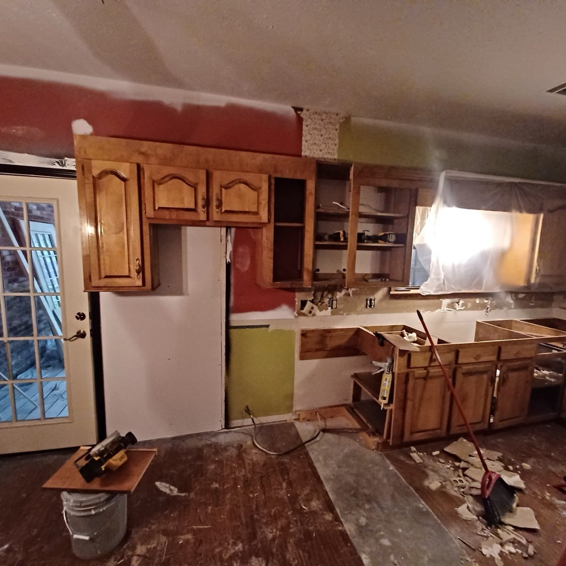 Kitchen during demo and prep work
